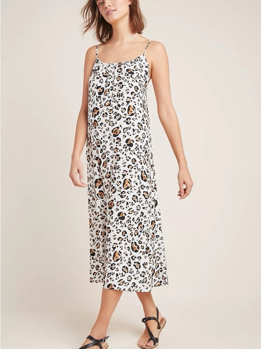 Corey Lynn Calter Anthropologie Arabella Leopard Midi Tank Dress,Size XS - Picture 1 of 11